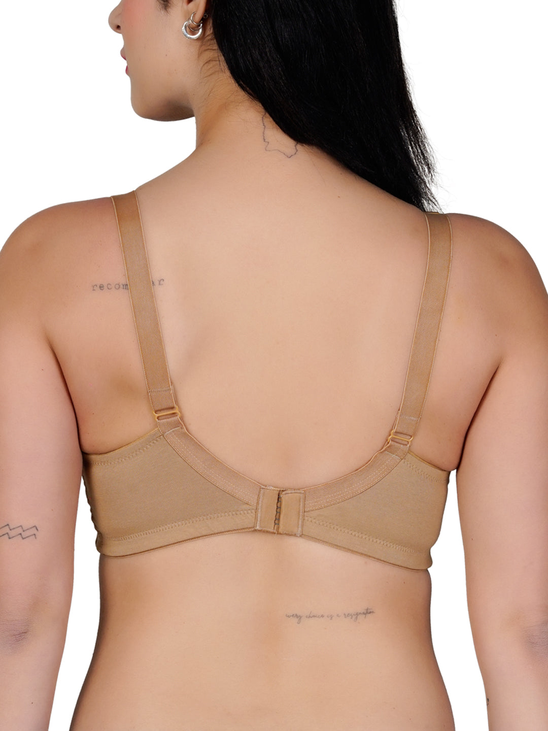 LacyLuxe Womens Seamless Padded Full Coverage Bra | Cotton Stretch Fabric | Adjustable Broad Straps | Full Cups Bra