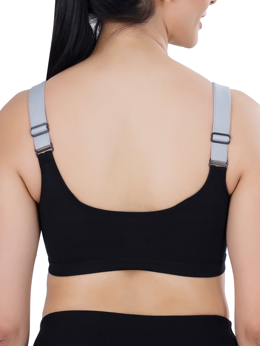 Women's Seamless Padded Full Coverage Sports Bra | Poly Stretch Fabric | Medium Impact Sports Bra | Adjustable Straps