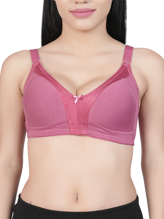 LacyLuxe Womens Seamless Padded Full Coverage Bra | Cotton Stretch Fabric | Adjustable Broad Straps | Full Cups Bra