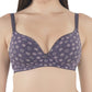 Womens Seamless Padded/Printed Bra with Adjustable Straps/Cotton Stretch Fabric