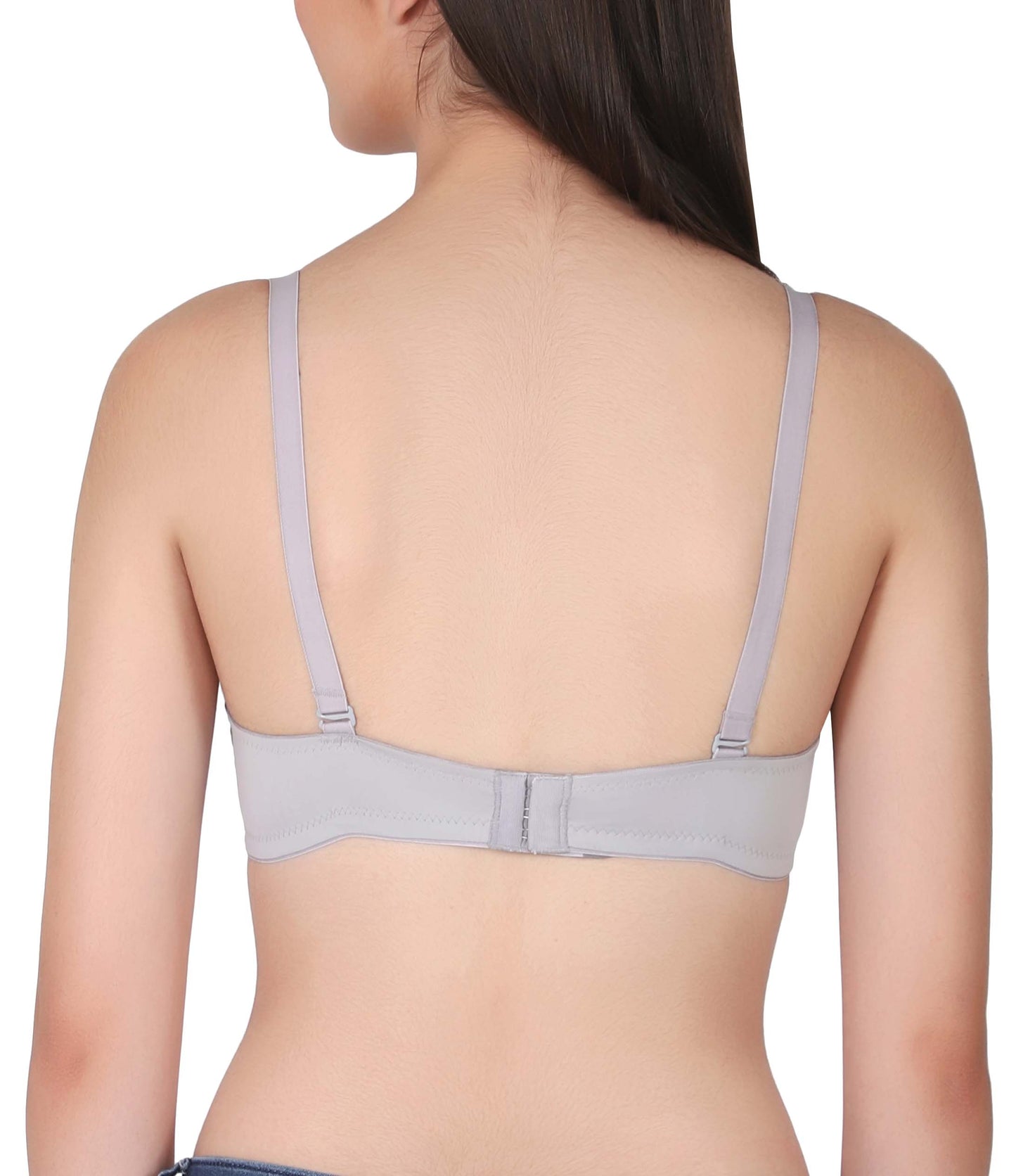 Women Seamless Padded Nylon Fabric Everyday Bra | Non Wired Bra | Detachable Straps | Added Pair of Transparent Straps