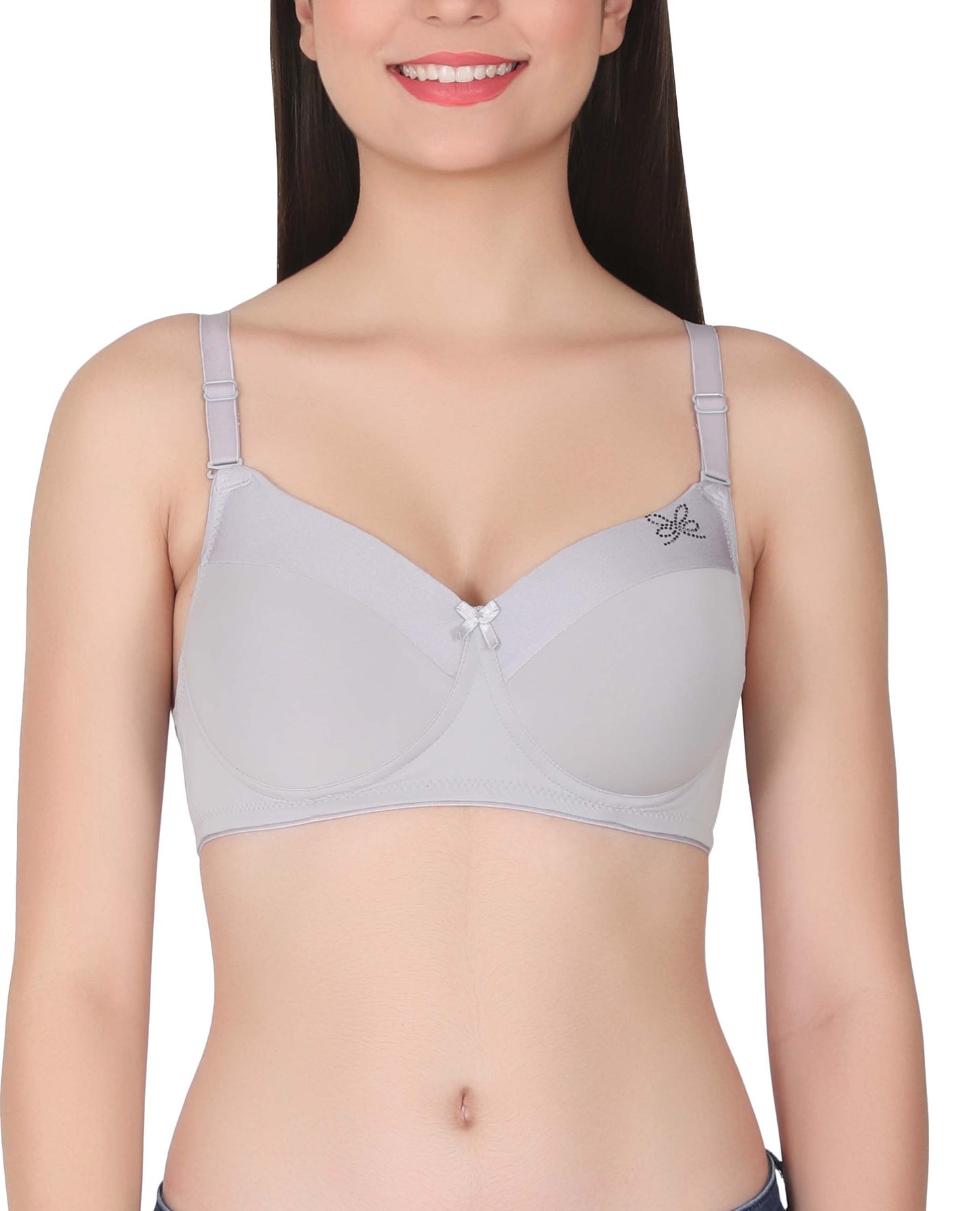 Women Seamless Padded Nylon Fabric Everyday Bra | Non Wired Bra | Detachable Straps | Added Pair of Transparent Straps