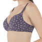 Womens Seamless Padded/Printed Bra with Adjustable Straps/Cotton Stretch Fabric