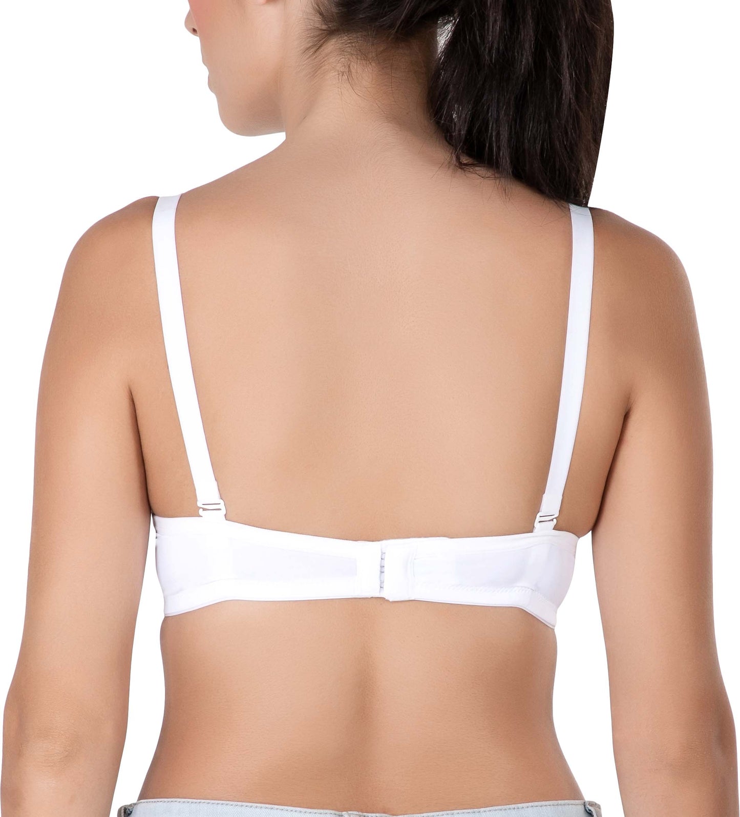 Women Seamless Padded Nylon Fabric Everyday Bra | Non Wired Bra | Detachable Straps | Added Pair of Transparent Straps