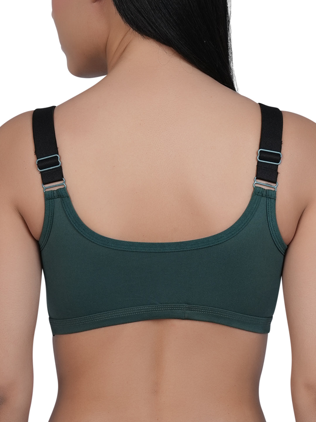 Women's Seamless Padded Full Coverage Sports Bra | Poly Stretch Fabric | Medium Impact Sports Bra | Adjustable Straps