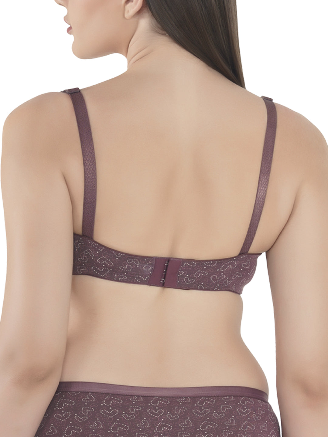 Womens Seamless Padded/Printed Bra with Adjustable Straps/Cotton Stretch Fabric