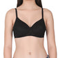 Womans Seamless Padded Nylon Lace Everyday Non Wired Bra with Detachable Straps | Transparent Straps Included