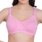 Women's Seamless Padded Bra | Full Coverage | Cotton Stretch Fabric and Nylon Lace | Broad Adjustable Straps