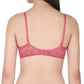 Womans Seamless Padded Nylon Lace Everyday Non Wired Bra with Detachable Straps | Transparent Straps Included