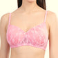 Womans Seamless Padded Nylon Lace Everyday Non Wired Bra with Detachable Straps | Transparent Straps Included