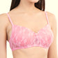 Womans Seamless Padded Nylon Lace Everyday Non Wired Bra with Detachable Straps | Transparent Straps Included