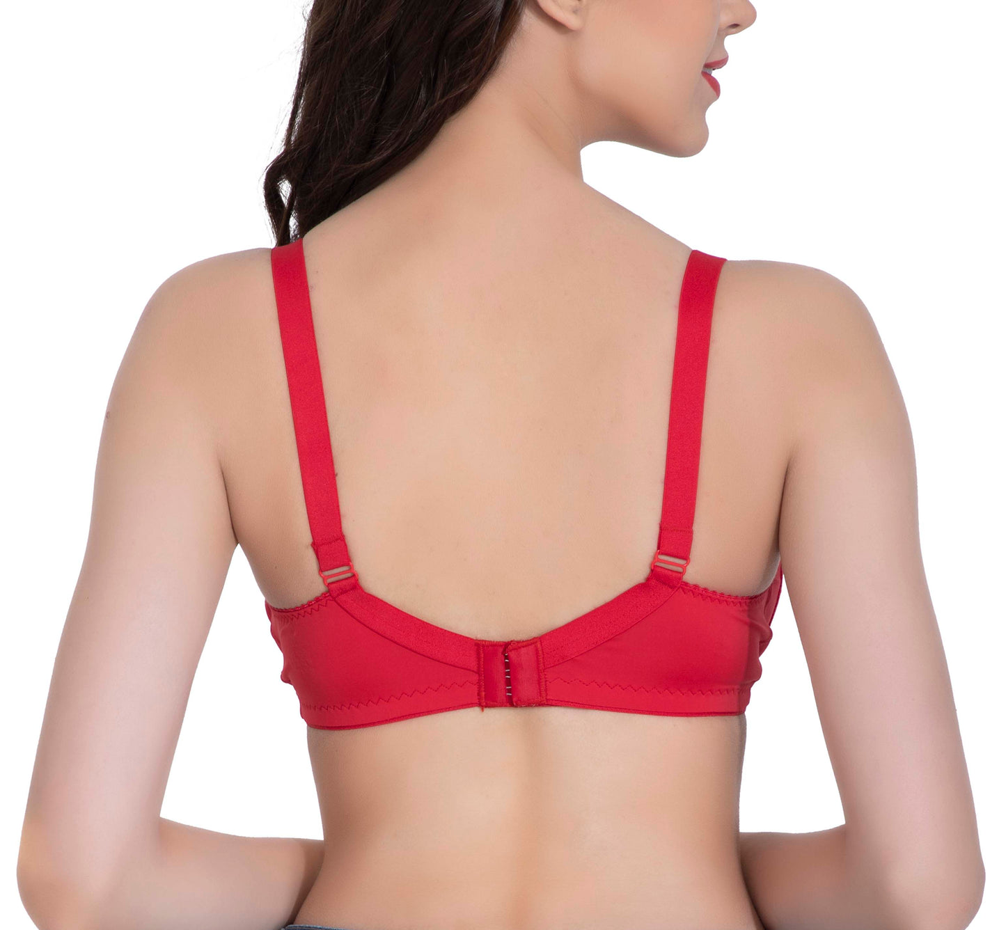 LacyLuxe Womens Seamless Padded Full Coverage Bra | Nylon Stretch Fabric | Adjustable Broad Straps | Full Cups Bra