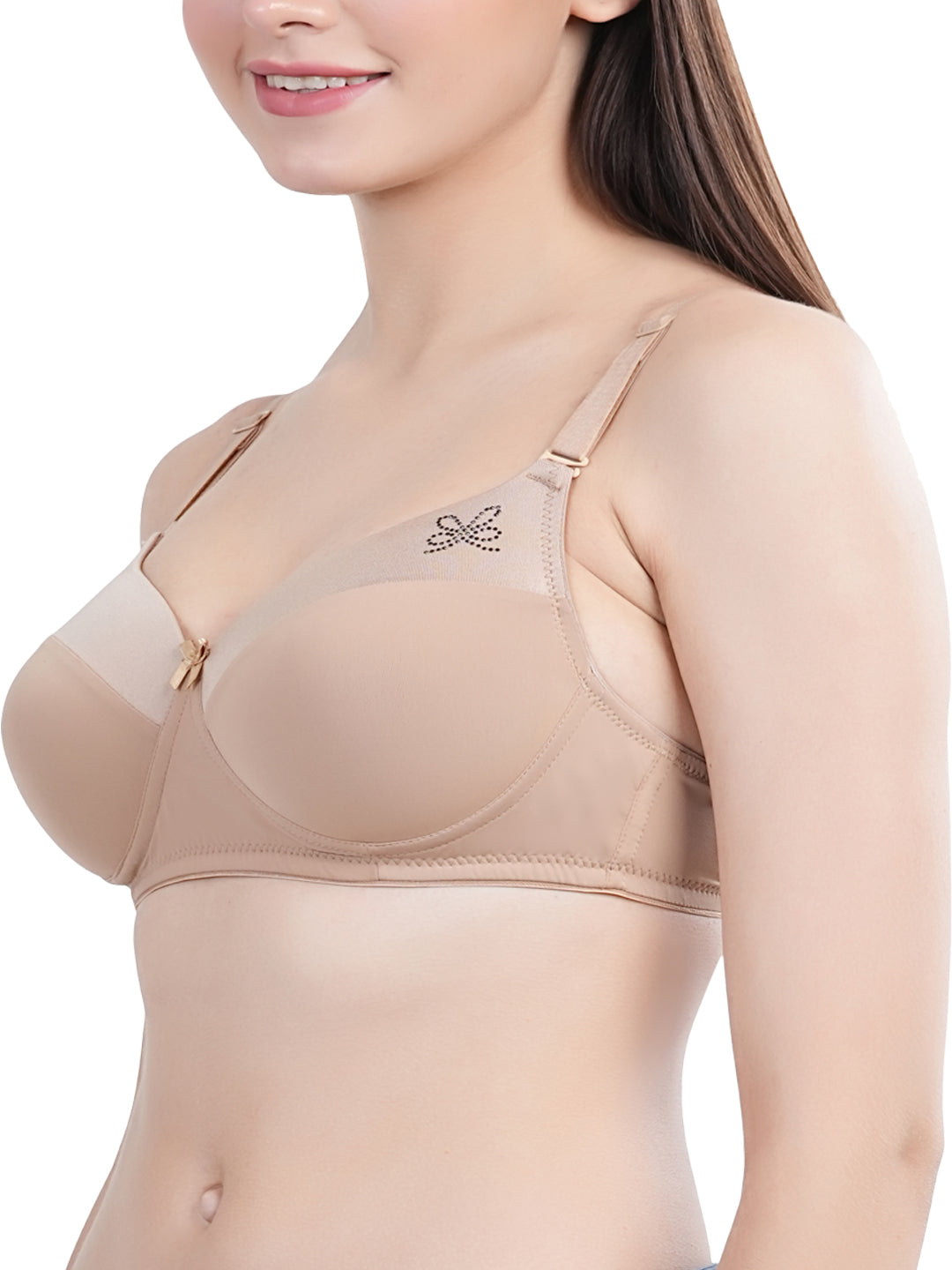 Women Seamless Padded Nylon Fabric Everyday Bra | Non Wired Bra | Detachable Straps | Added Pair of Transparent Straps