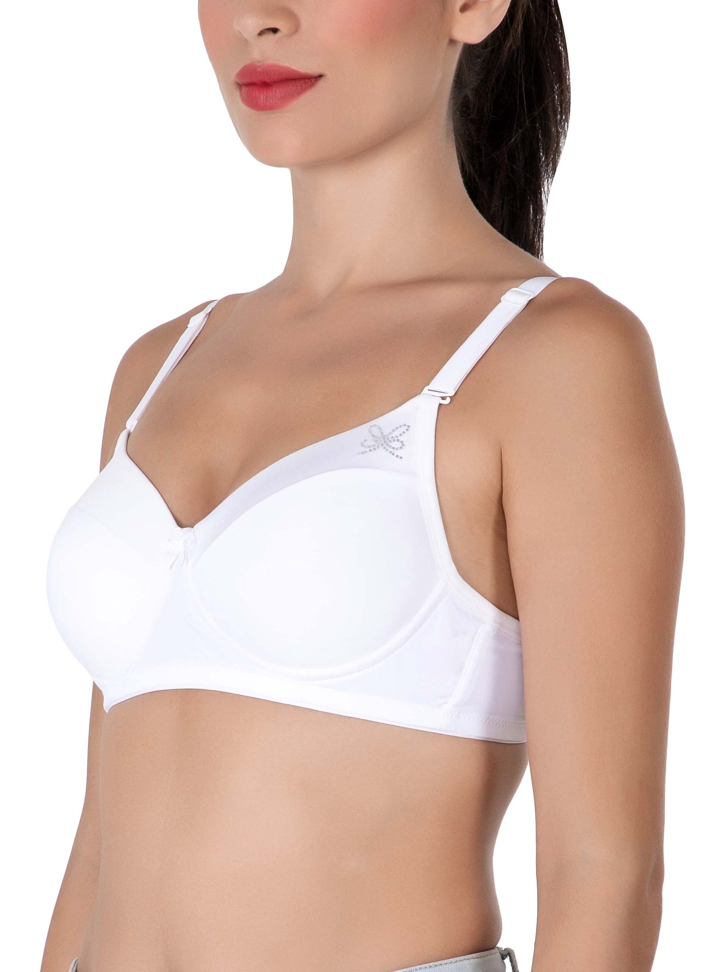 Women Seamless Padded Nylon Fabric Everyday Bra | Non Wired Bra | Detachable Straps | Added Pair of Transparent Straps