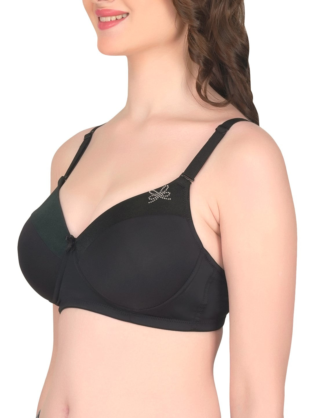 Women Seamless Padded Nylon Fabric Everyday Bra | Non Wired Bra | Detachable Straps | Added Pair of Transparent Straps