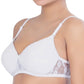 Womans Seamless Padded Nylon Lace Everyday Non Wired Bra with Detachable Straps | Transparent Straps Included