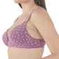 Womens Seamless Padded/Printed Bra with Adjustable Straps/Cotton Stretch Fabric