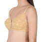 Womans Seamless Padded Nylon Lace Everyday Non Wired Bra with Detachable Straps | Transparent Straps Included